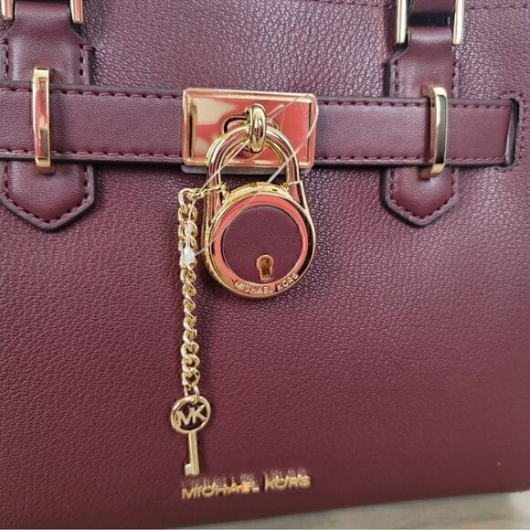 NWT Michael Kors Small Hamilton Satchel Merlot - Picture 4 of 10